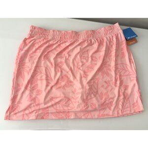 Columbia Chill River Printed Skort XL Pink Floral Omni-Shade UPF 50 NWT